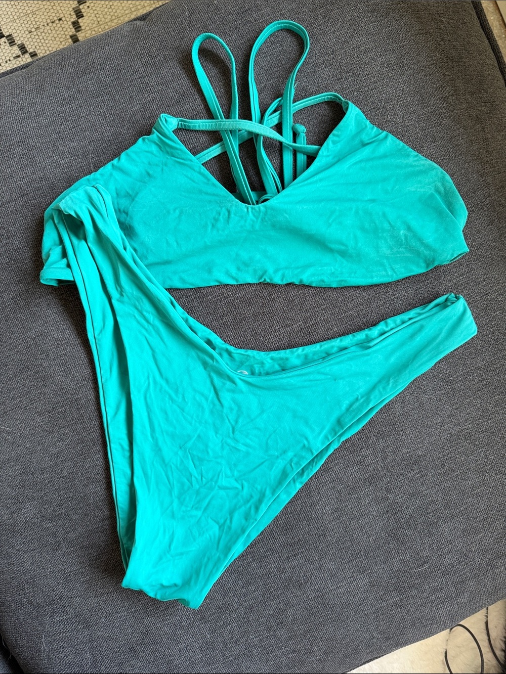 Pakaloha Teal Strappy Bikini Set
